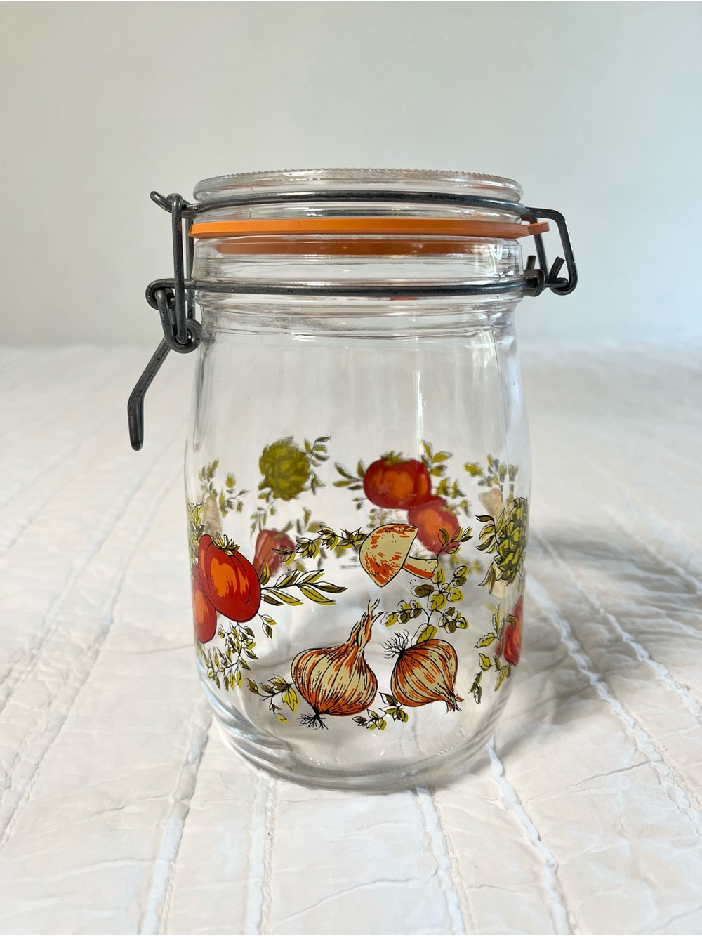 Vintage Arc France Spice of Life 1L Glass Canister Jar - Brand New Gasket